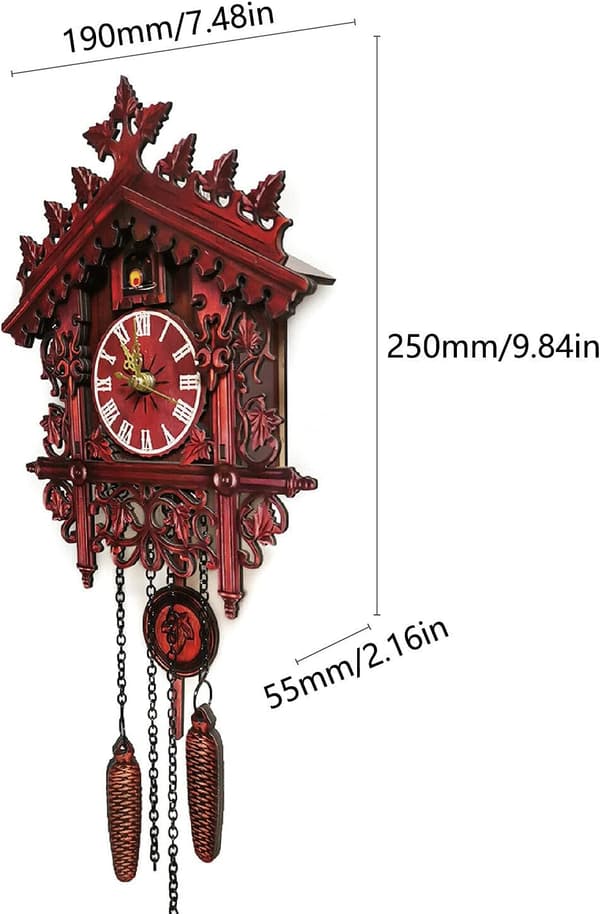Black Forest Cuckoo Clock, Antique Black Forest Wall Cuckoo Clock, Roman Numerals Cuckoo Clock for Home, Office, Restaurant, Cafe