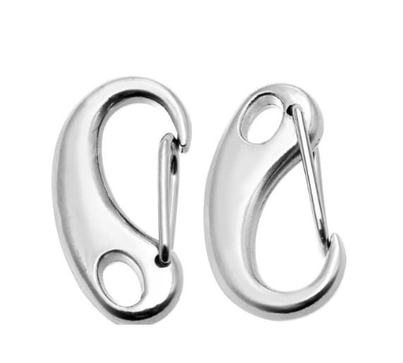 D-shaped Carabiner 10 Pcs 4.8 cm Galvanized Keychain Clip for Camping Hiking Curtains Flags Black