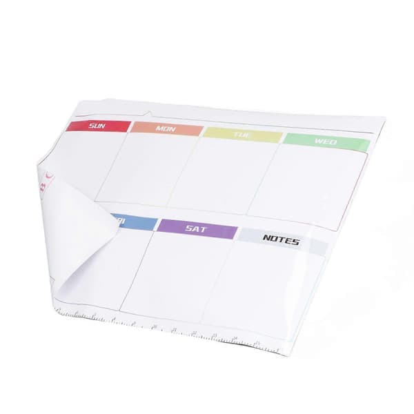 Weekly Calendar Self-Adhesive Reusable Weekly Board with Eraser for Home Wall Refrigerator