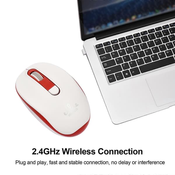 Ellietech MO101 Trådløs Mus - Ergonomisk, 2.4GHz, 4 Knapper, Justerbar DPI, USB-mottaker