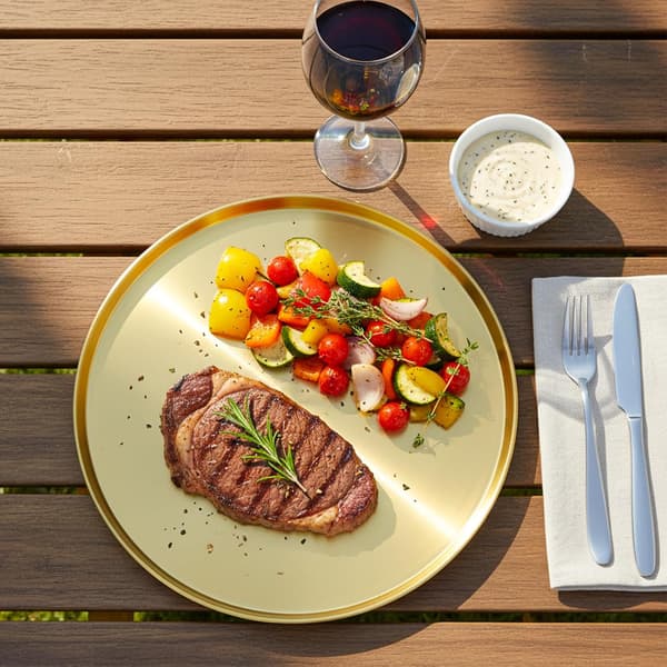 12 tums guldfat 6 st runda serveringsfat i rostfritt stål