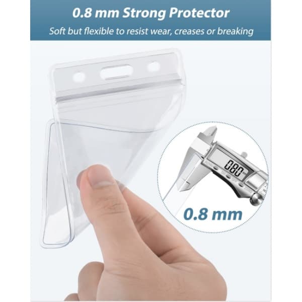 6 st vertikala ID-kortshållare i vattentät transparent PVC