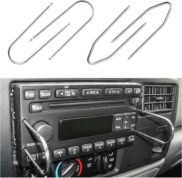 4 stk. bilradiofjernelsesværktøj, U-formet+V-formet stereo demonteringssæt i rustfrit stål, universelle CD DVD-værtsudløserværktøjer til lydfrekvens U-Shaped+V-Shaped, 4pcs