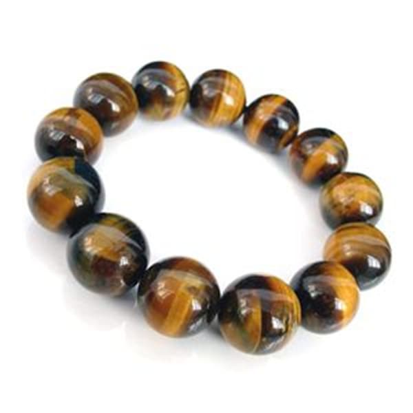1 x 10 MM Naturlig Tigerøye Armbånd Elastisk Edelsten Armbånd
