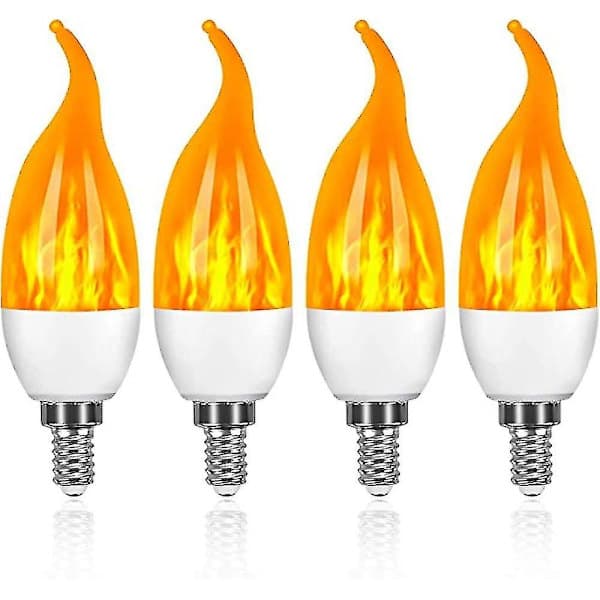 4-pak flammepærer, dæmpbar, lysestage