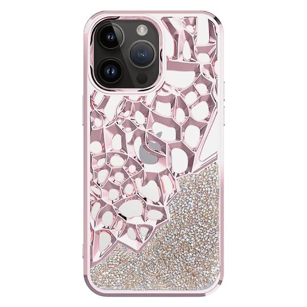 For iPhone 14 Pro Diamond Style Hollow Heat Dissipation Electroplated TPU Phone Case