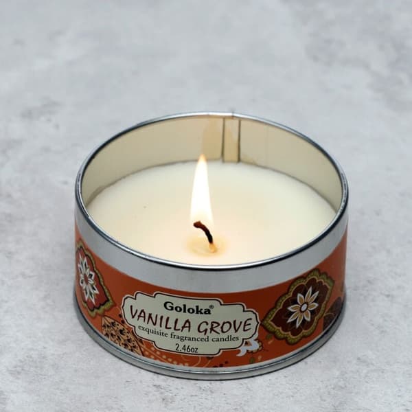 Goloka duftlys Vanilla Grove i metallboks