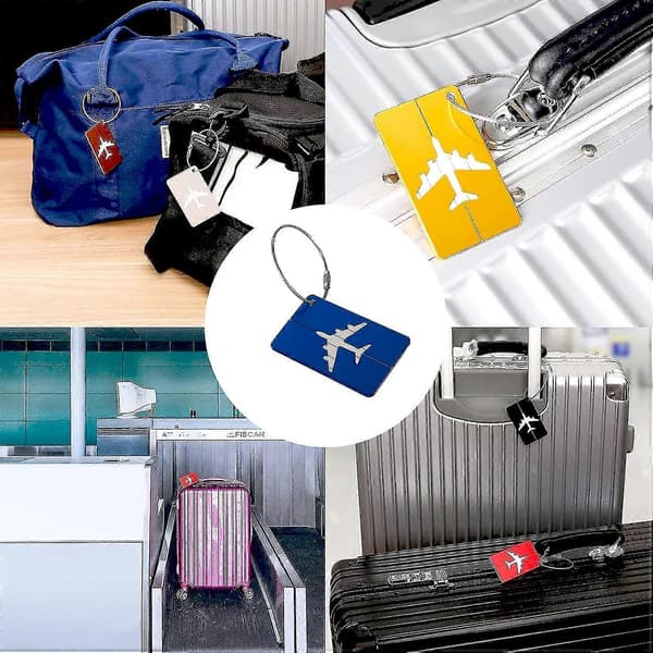 7 Stykker Bagasjelapper, Metall Koffertlapper Med Navneskilt Adresselapp Reise