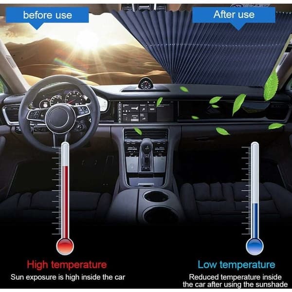 Automatic Retractable Car Sun Shade, Anti-UV, Foldable