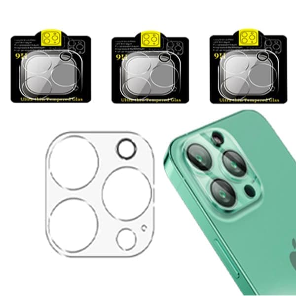 TG 3-PAKKE iPhone 14 Pro Kamerabeskyttelse Standard HD 0.3mm Transparent