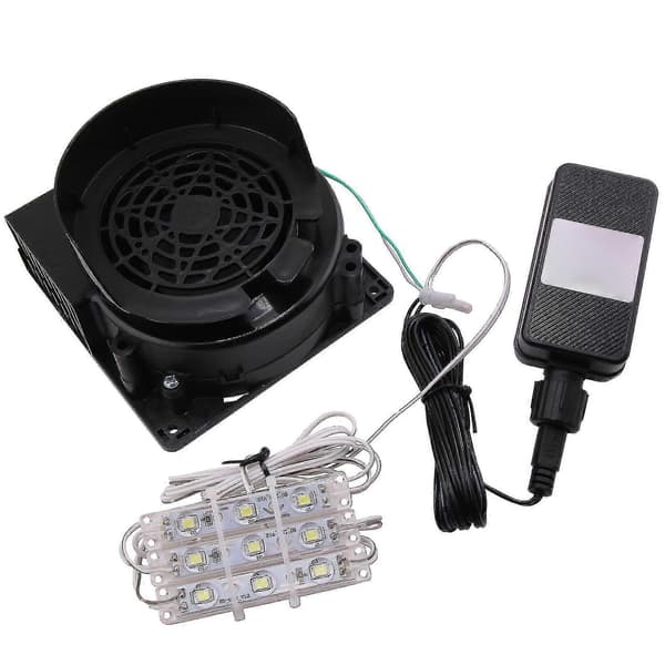 12V 1.5A Oppblåsbar Luftvifte Erstatningsviftemotor Med 3 LED-lys Fg