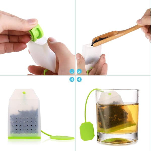 6-pakning silikonteinfuser, gjenbrukbar teinfuser for løse blader med