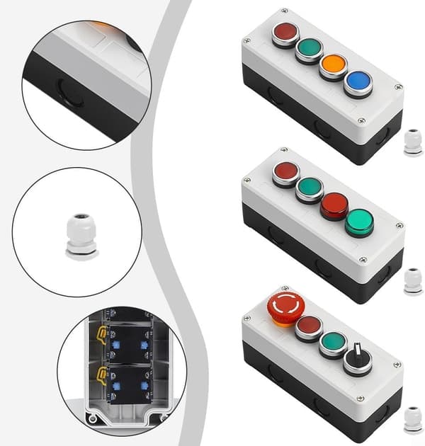 Kompakt trykknappboksforbindelser under utfordrende forhold (2) 2 bryterkontroll 22 mm for pålitelig elektrisk 2