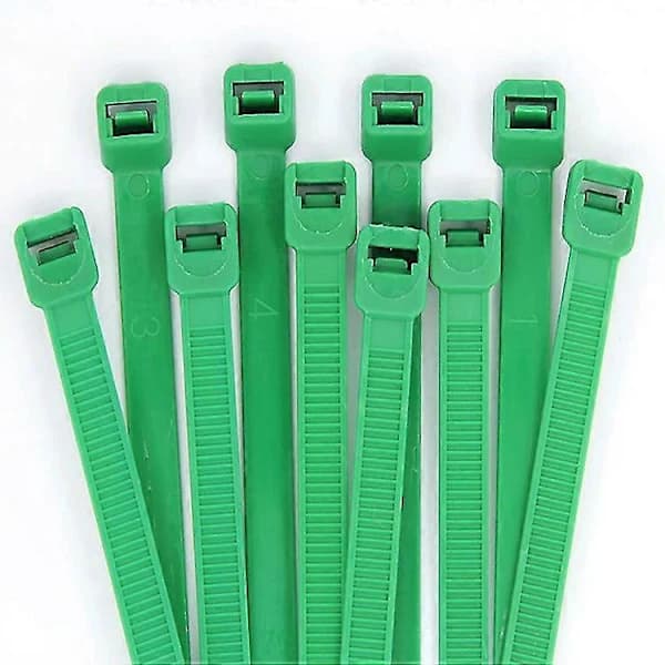 (pow yeah!) 100-pack Återanvändbara buntband (7,6 mm X 250 mm, Grön)
