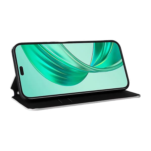 Til Honor X8c 4G Etui Pung Diamantpræget Læder Telefoncover - Sølv