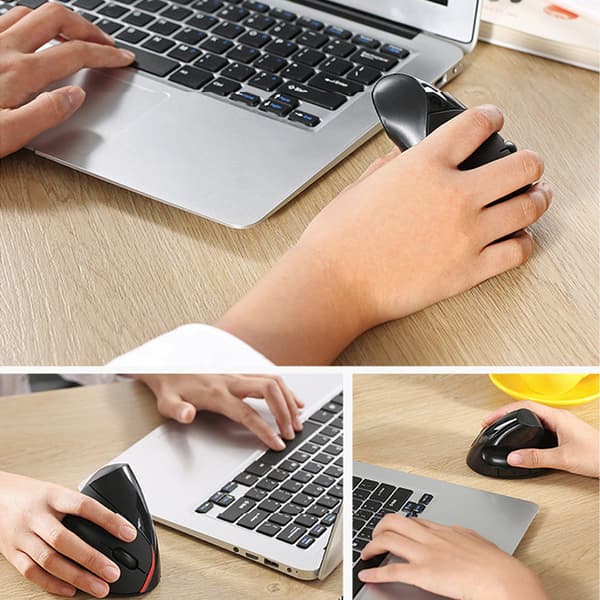 2.4G trådløs vertikal mus, tre DPI justerbar ergonomisk stil