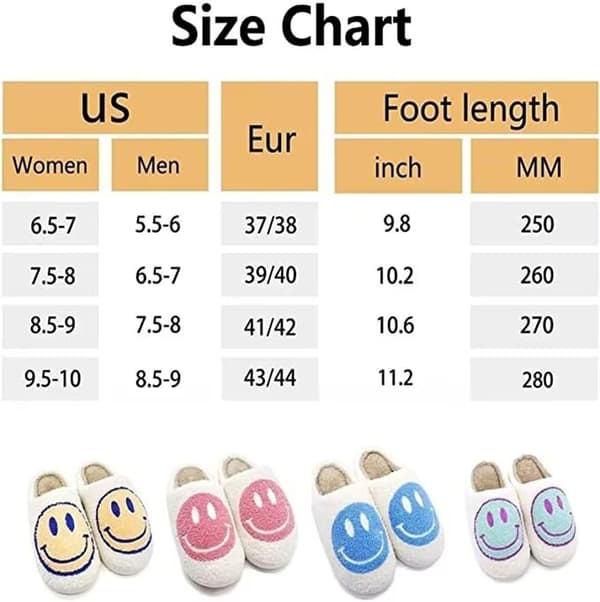 Retro Smiling Face Soft Plush Comfortable Warm Slippers Fo,ZQKLA