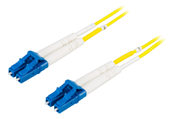 OS2 Fiberkabel, LC - LC, dupleks, singlemodus, 20m Gul