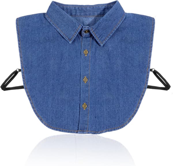 Avtakbar krage i denim, Dickey Half for kvinner