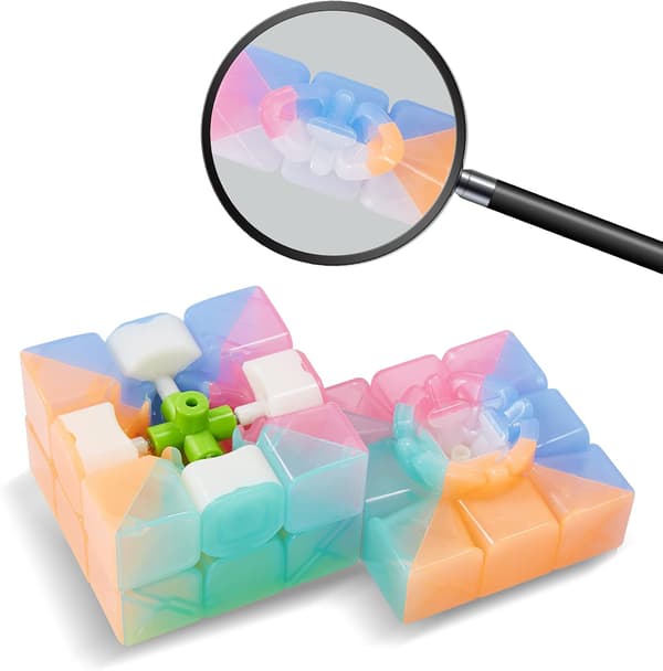 1 stk (Jelly Color) 3x3 Rubiks terning, farverig speed cube 3x3