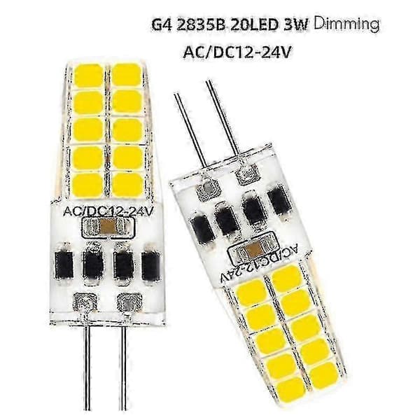 10-pak G4 LED-pære AC/DC 12 volt -24 volt 5 watt LED G4-pære 2835smd erstatning