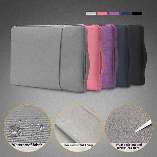 Laptopveske kompatibel med 11-15,6 tommers MacBook Air, MacBook Pro, bærbar PC, multifunksjonell dokumentmappe i polyester