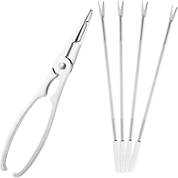 Stainless Steel Crab Tools for Eating Silverfish and Shellfish, Crab Shell Crackers for Eating Seafood