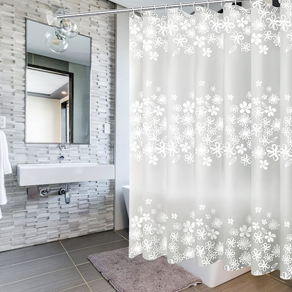 Duschforhæng, 200x200cm Badeværelsesforhæng Foder med Håkringe
