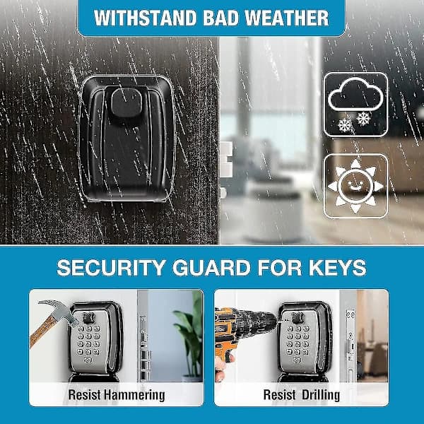 (pow yeah!) Waterproof Key Cabinet, Wall Mounted Outdoor Key Box, Secure Key Box, Wall Mounted Key Cabinet - Share Access to Your Keys Securely