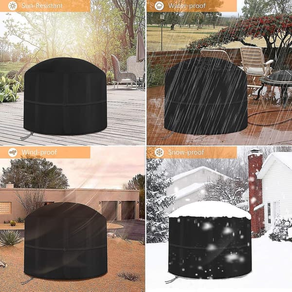 Large Fire Pit Cover, Waterproof, Windproof, Anti-UV, Heavy Duty Tear Resistant 600d