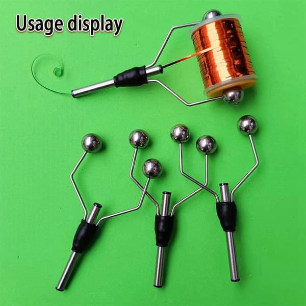 2PC Double Bi-Ceramic Tip Fly Tying Bobbin Holder for Standard Bobbin Fishing Flies Lures Making Tool, Black