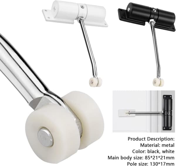 Automatic Spring Door Closer, Adjustable Indoor Door Spring Closer, Silent Automatic Door Closer (White)