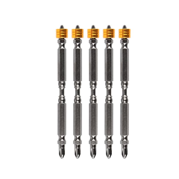 Extended Double-Ended Magnetic Screwdriver Bit 110mm Compatible with Tool Steel 5-Pack