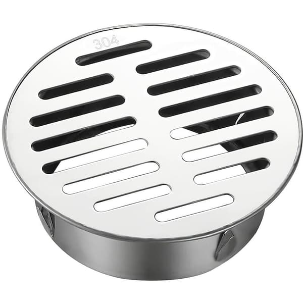 Round Stainless Steel Floor Drain with Anti-Block Gutter