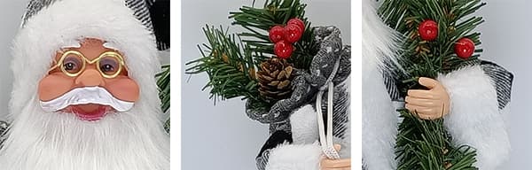 Siddende julemandsfigur, stående julemandsfigur, traditionel