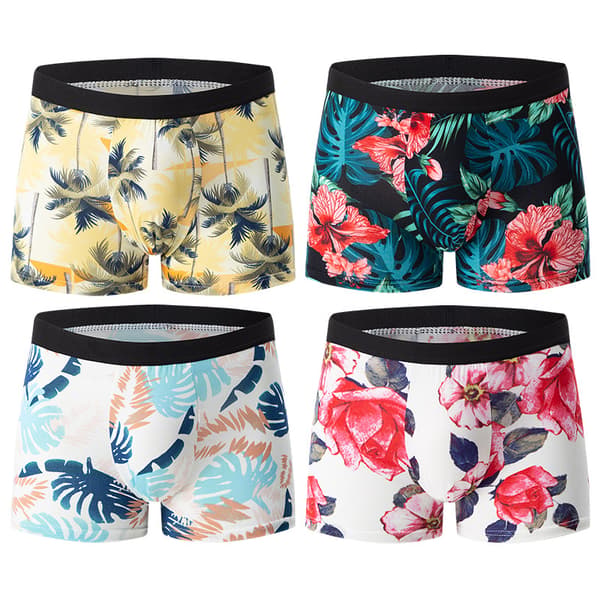 4-pak boxershorts til mænd, afslappede, åndbare, komfortable, elastiske sportsshorts S S