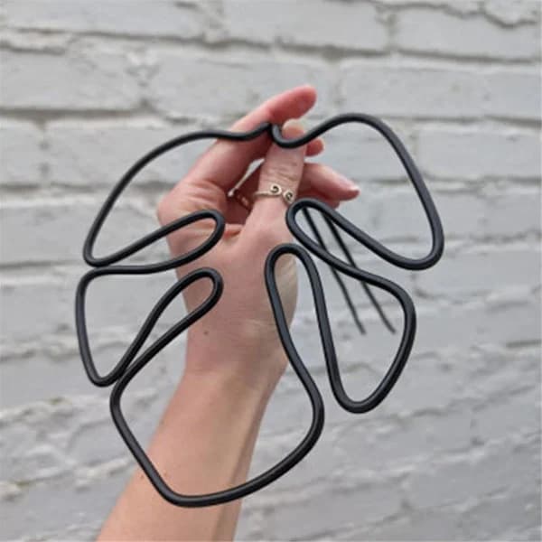 (Pow yeah!) Monstera-shaped Plant Support Reusable Sturdy Alloy Plant Stem Support Holder Plant Preservation Support Herbs Vegetables B