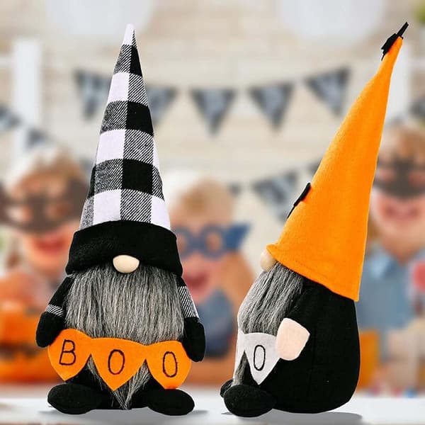 Halloween GNOME Rudolph Plysdukke til Festdekoration Sort