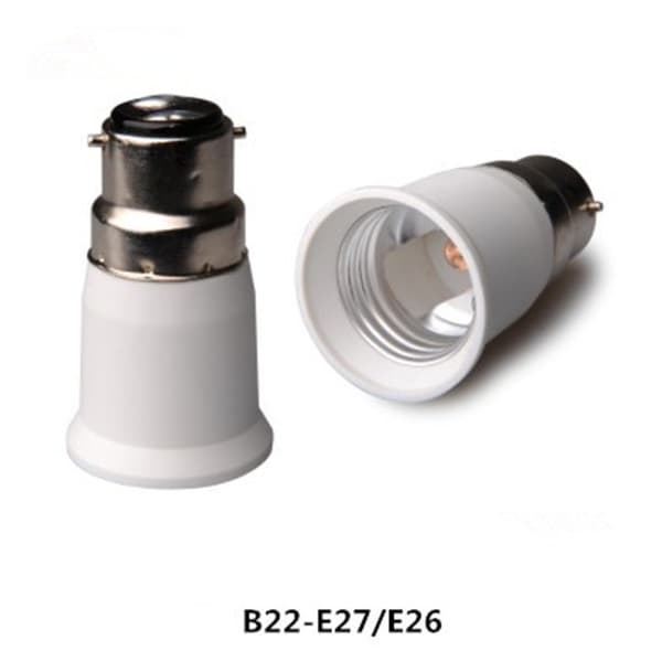 4x Fatningsadapter - B22 til E27 Fatningskonverter - Bajonetfatning Lampeholder Adapter til Halogen LED-pære