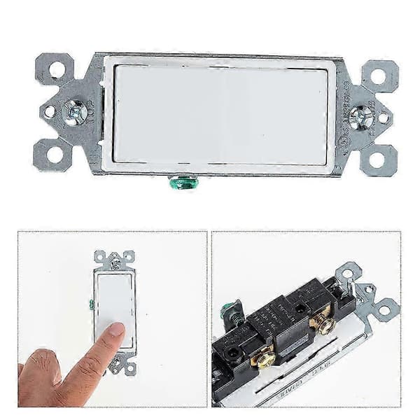Replacement 3-Way Toggle Switch 15A Standard Decorator Light Switch 10.60X3.94X3.46CM White 10.60X3.94X3.46CM Vit