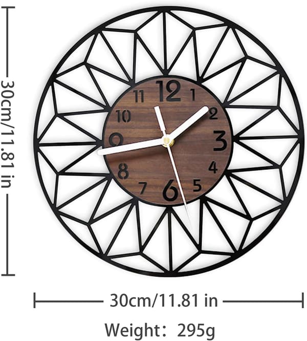 Akryl Träväggklocka 30cm Tyst Icke-tickande Väggklocka Vardagsrum