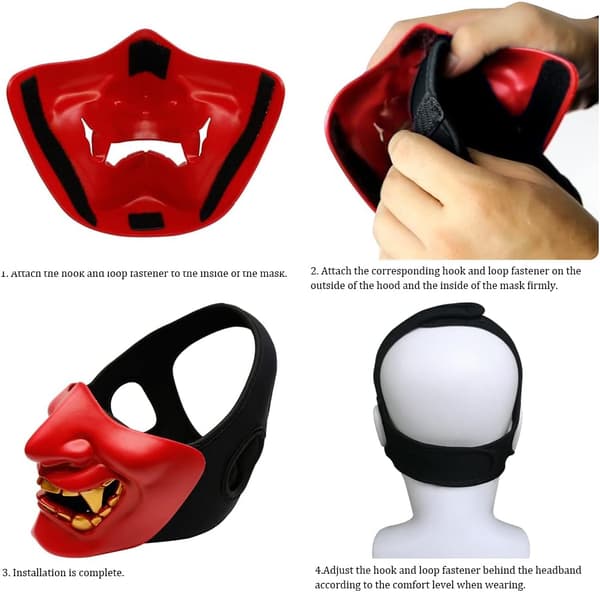 Airsoft Halvmasker, Ond Demon Monster Kabuki Samurai Hanny