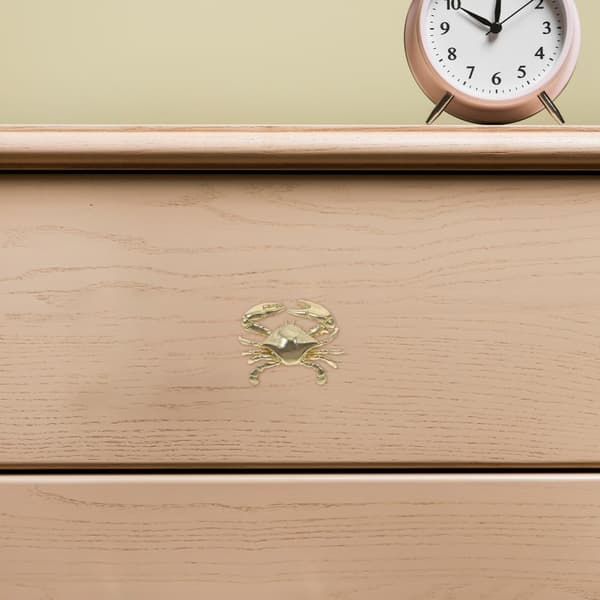 Krabbe skapknapper solid messing nautiske skuffehåndtak 1 pakke Gold