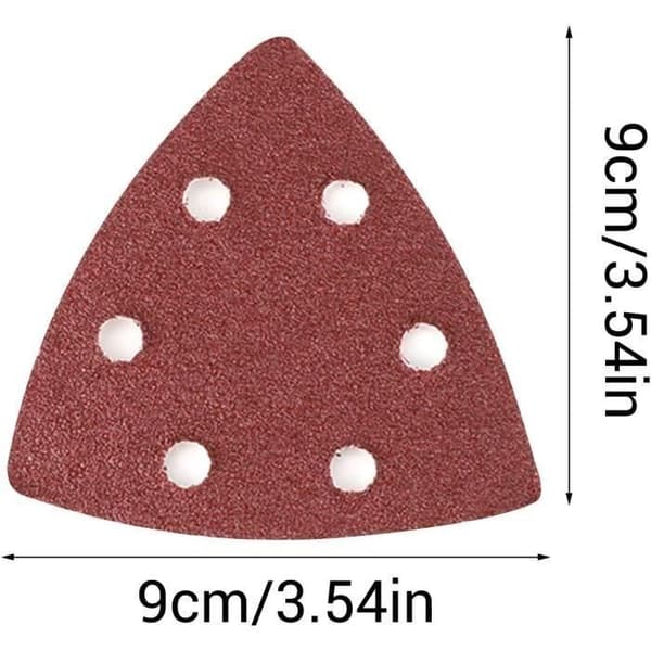 Delta Sanding Triangles, 120 Pieces 6-Hole Delta Abrasive Triangles Mixpack (20 x grit 40-60-80-120-180-240 each)
