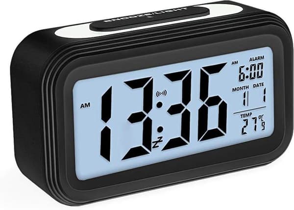 Digital väckarklocka, elektronisk digital väckarklocka med datumvisning, batteridriven