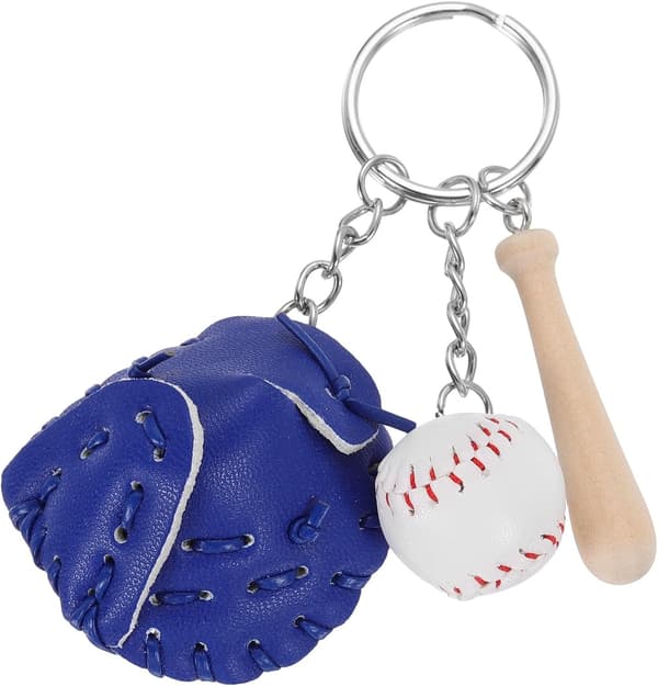 Baseball Nøgleringe, Mini Søde Rygsæk Vedhæng Dekorationer Blå Brown Large