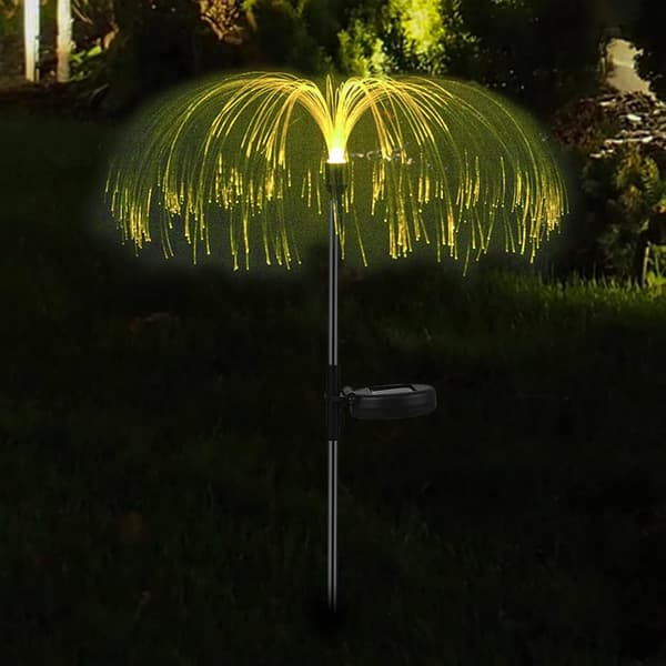 2 stk. fyrværkerilampe, LED fiberoptisk lampe, 7 farver solcellelampe