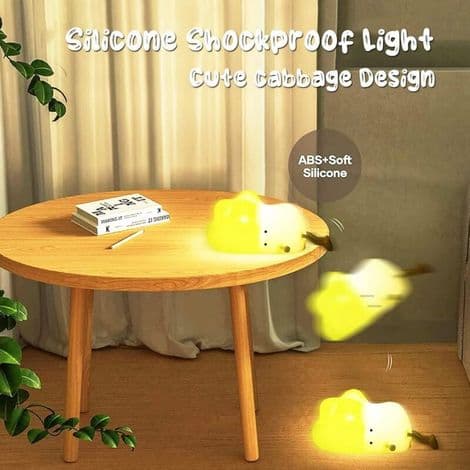 Touch-Sensitive Night Light with Adjustable Brightness, LED Bedside Lamp for Children's Room, Eye Protection, Vegetable Lamp
