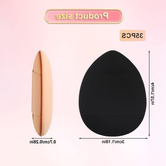 Mini Makeupsvampe - 35 bløde applikatorer til foundation, concealer og øjenskygge, tilgængelige i 5 farver.