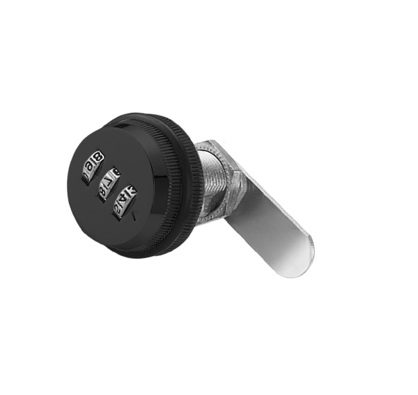 30 mm kombinationslås til garderobeskuffe, postkasse uden nøgle, sort